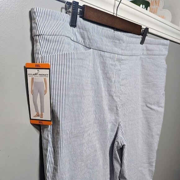 NWT  Hilary Radley Tummy Control Navy and White Striped Pants Size XXL - Picture 3 of 7